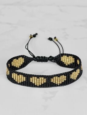 Handmade Beaded Boho Bracelet | Miyuki Boheme Y2K Jewelry Hearts